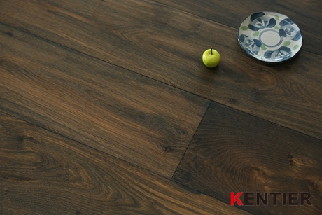 K1702-Dark Color Engineered Flooring with Handscraped Treatment